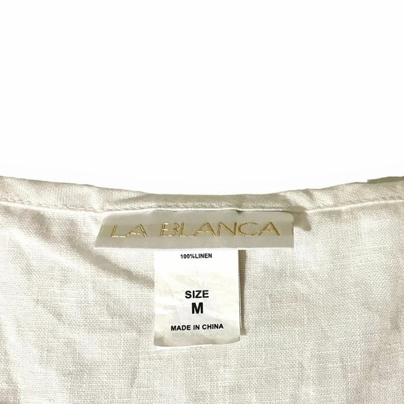 La Blanca Linen Crochet Hem Dress - Picture 2 of 3